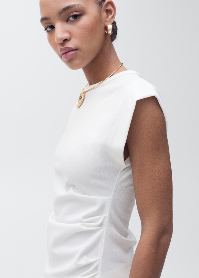 Mango Camiseta Drapeada Sin Mangas