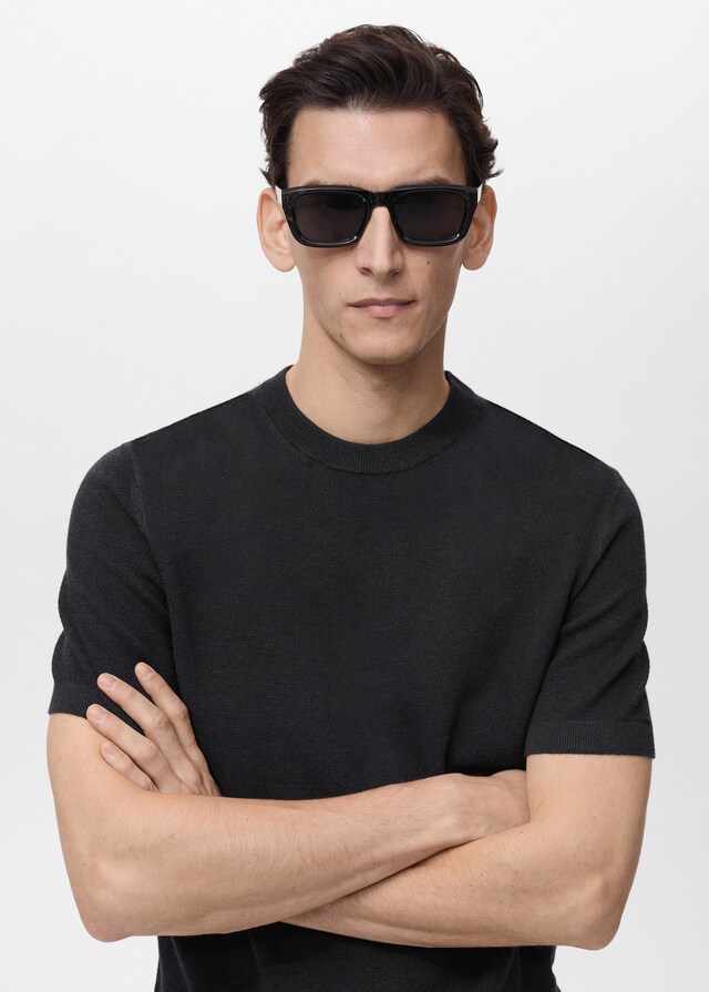 Mango Camiseta Punto Fino Algodón