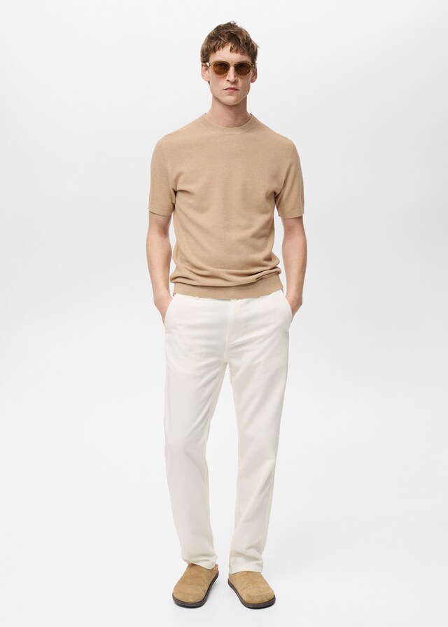 Mango Camiseta Punto Fino Algodón