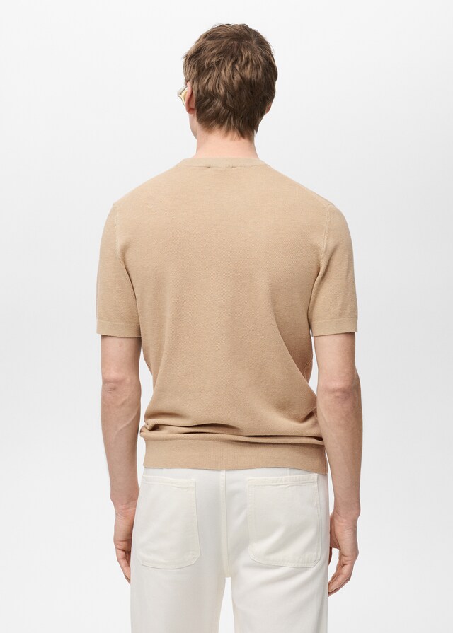 Mango Camiseta Punto Fino Algodón