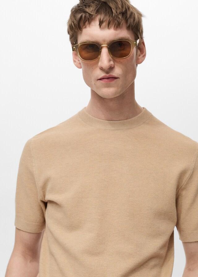 Mango Camiseta Punto Fino Algodón