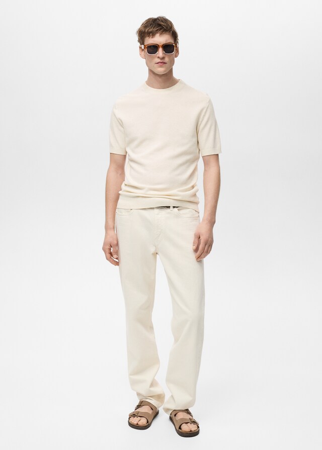 Mango Camiseta Punto Fino Algodón