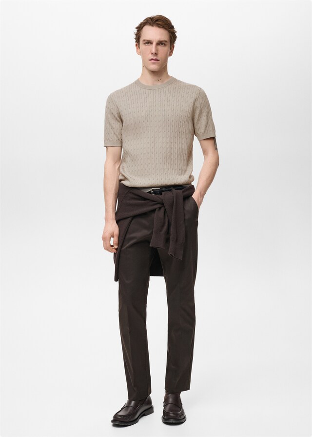 Mango Camiseta Punto Fino Trenzado