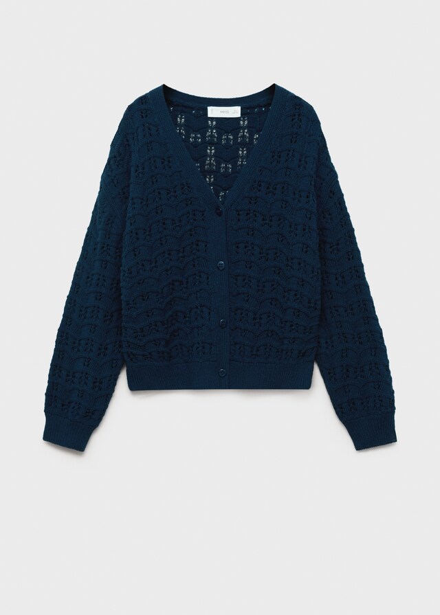 mango Cárdigan punto calado