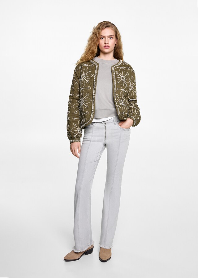 Mango Cazadora Algodón Acolchada