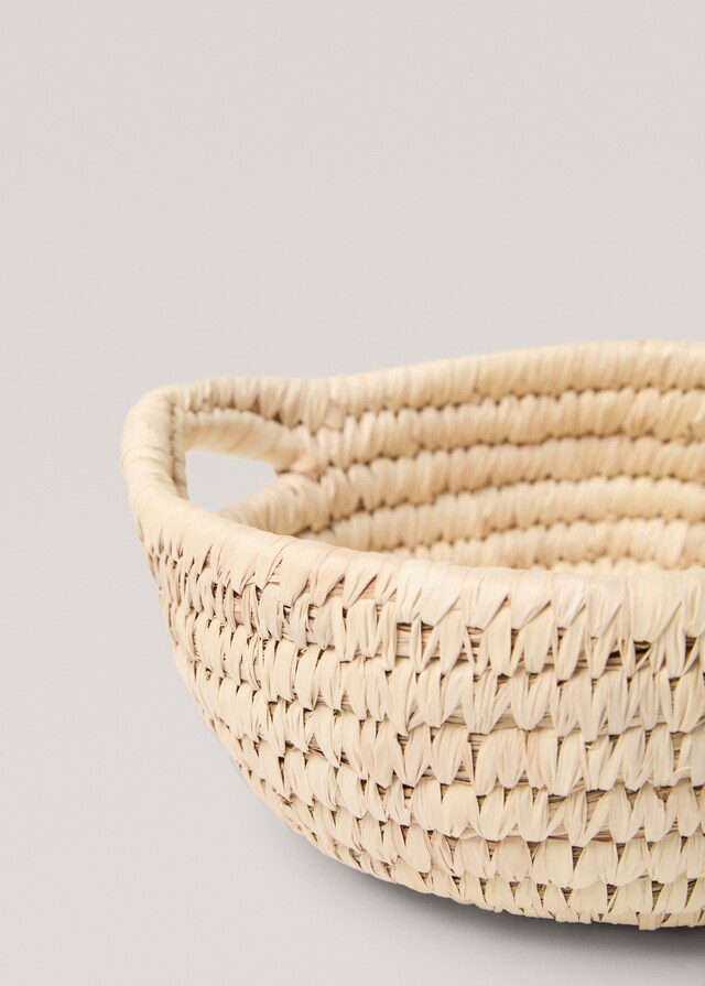 Mango Cesta Redonda Fibras Naturales