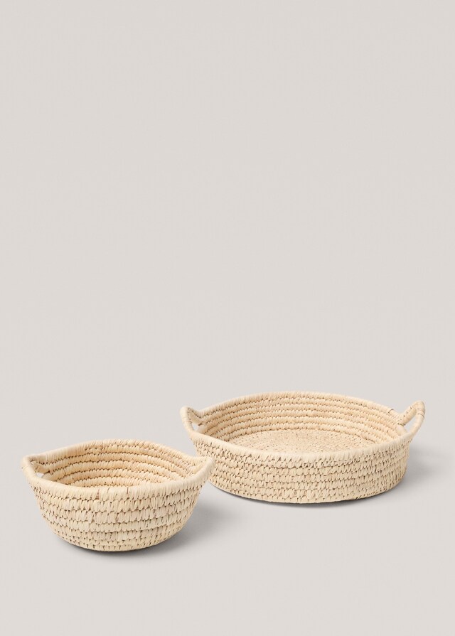 Mango Cesta Redonda Fibras Naturales