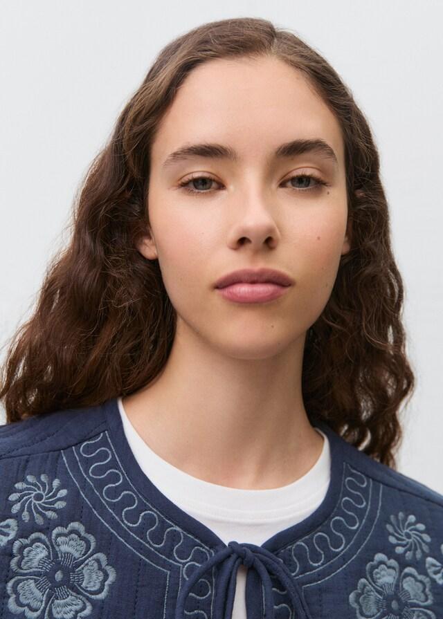 Mango Chaleco Algodón Bordado