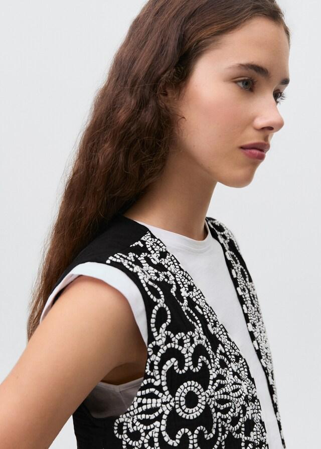 Mango Chaleco Bordado