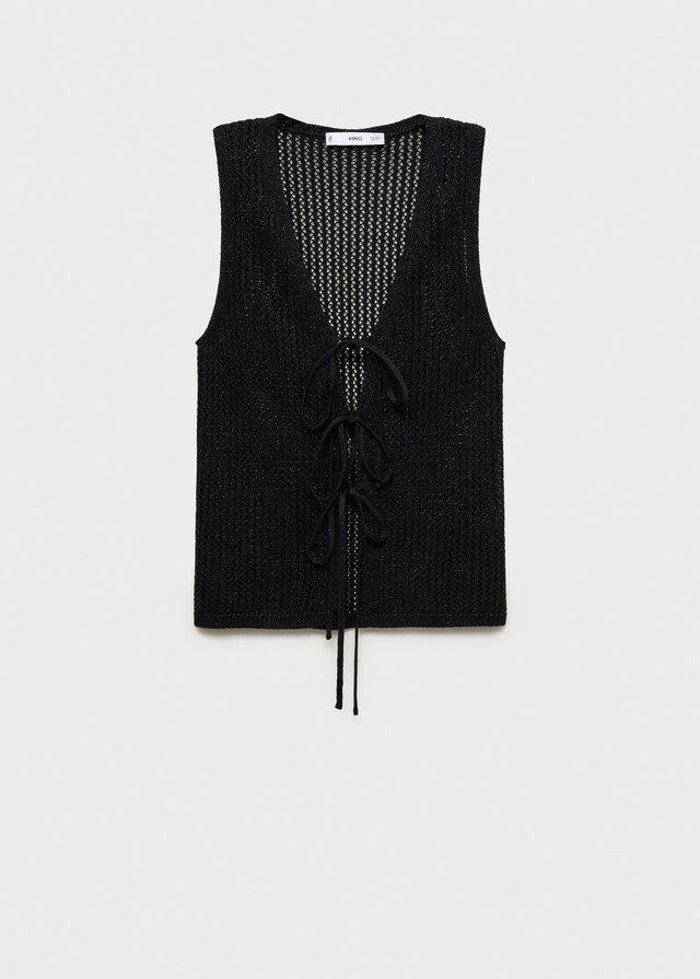 mango Chaleco punto calado