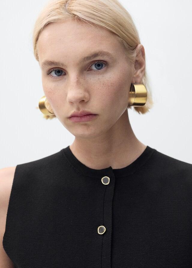 Mango Chaleco Punto Fino Botones