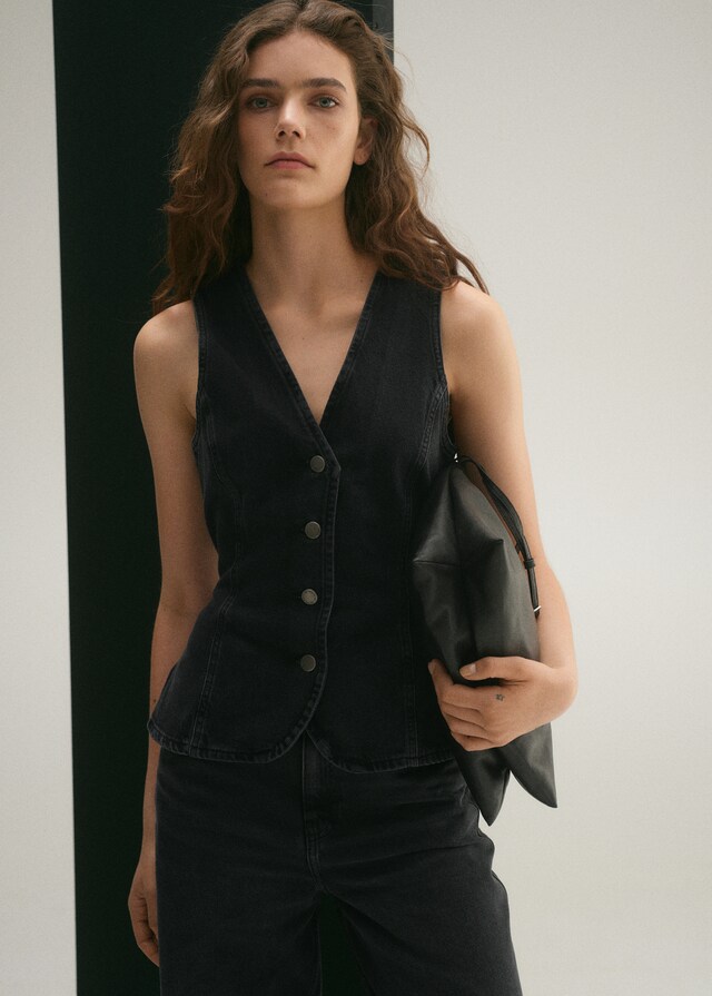 Mango Chaleco Vaquero Lazo