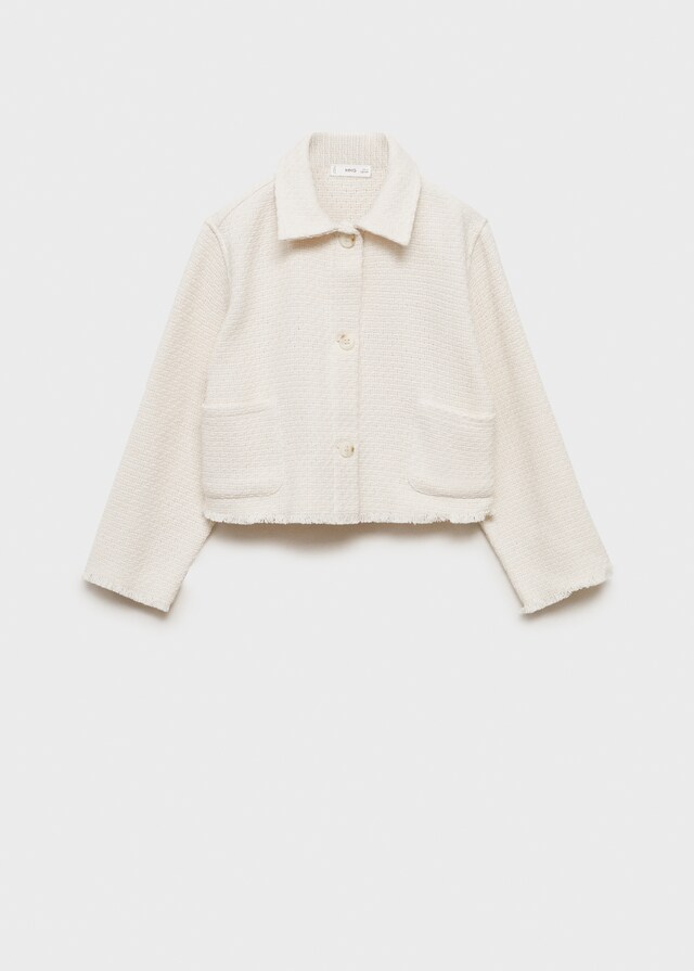 Mango Chaqueta Crop Textura