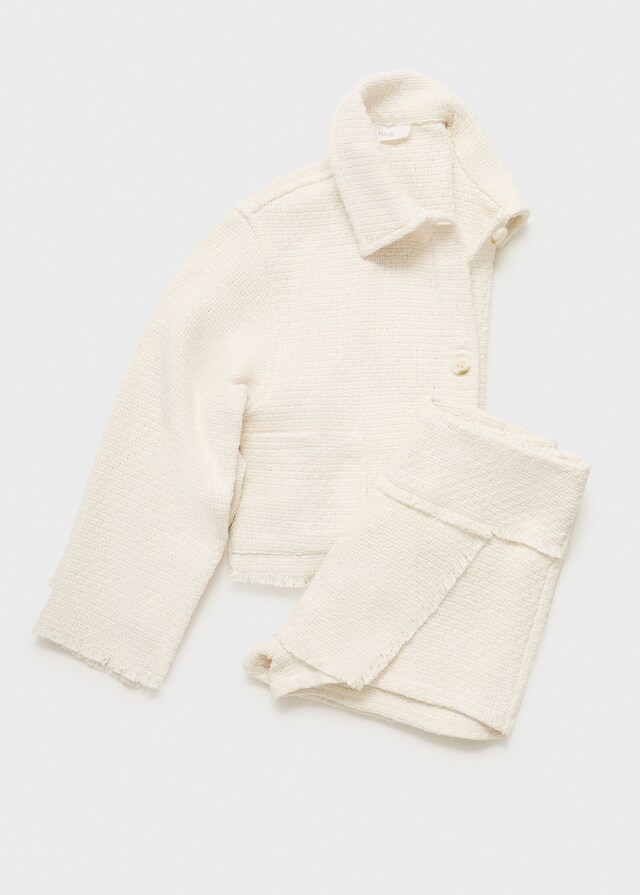 Mango Chaqueta Crop Textura