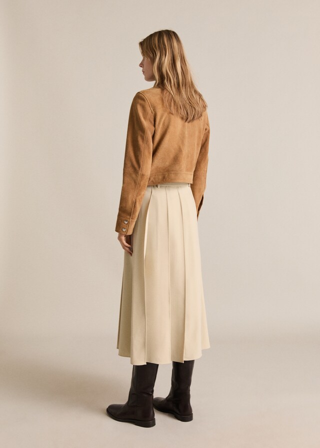 Mango Chaqueta Piel Ante