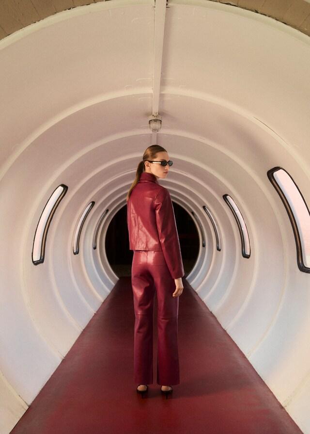 Mango Chaqueta Piel Botones