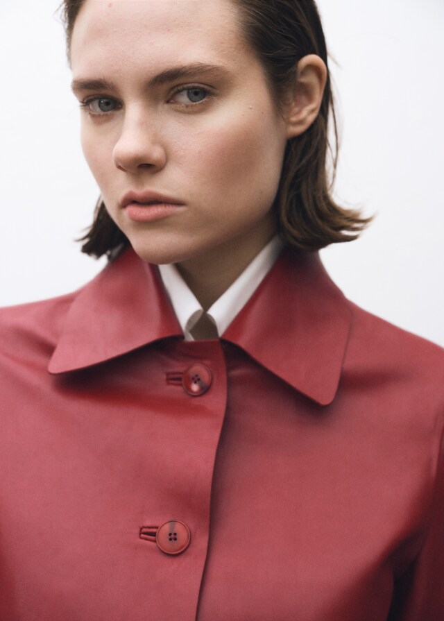 Mango Chaqueta Piel Botones