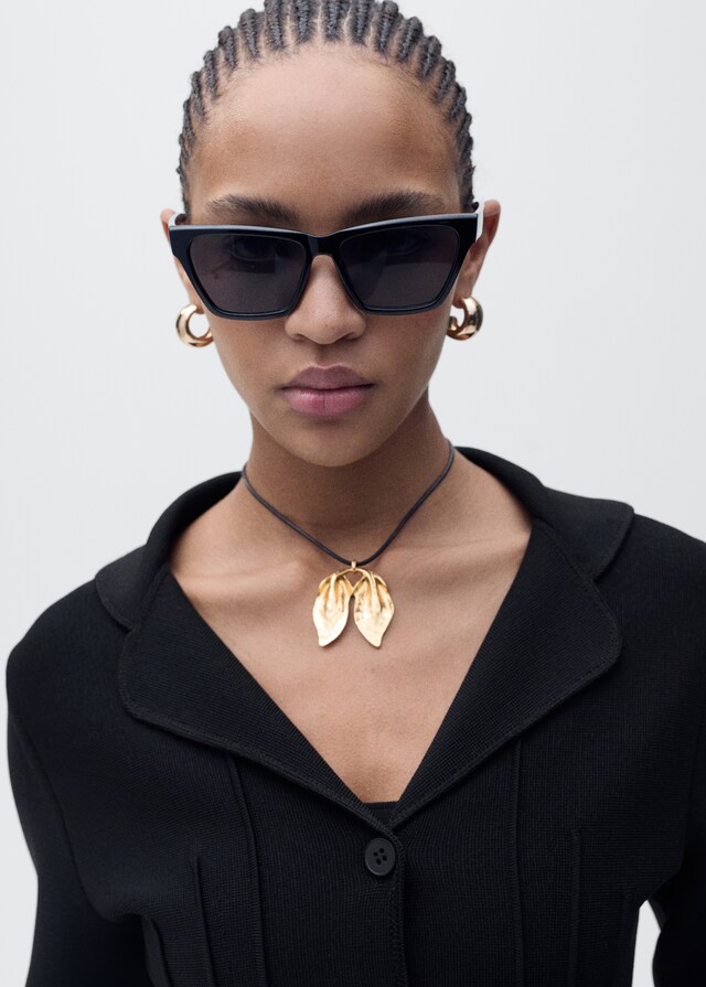 Mango Chaqueta Punto Cuello Solapa