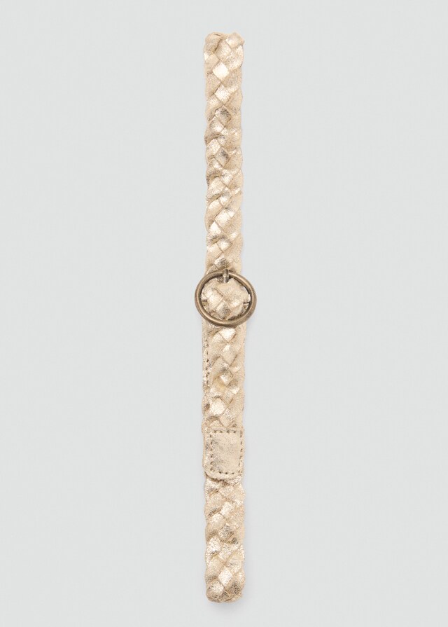 Mango Cinturón Piel Metalizado