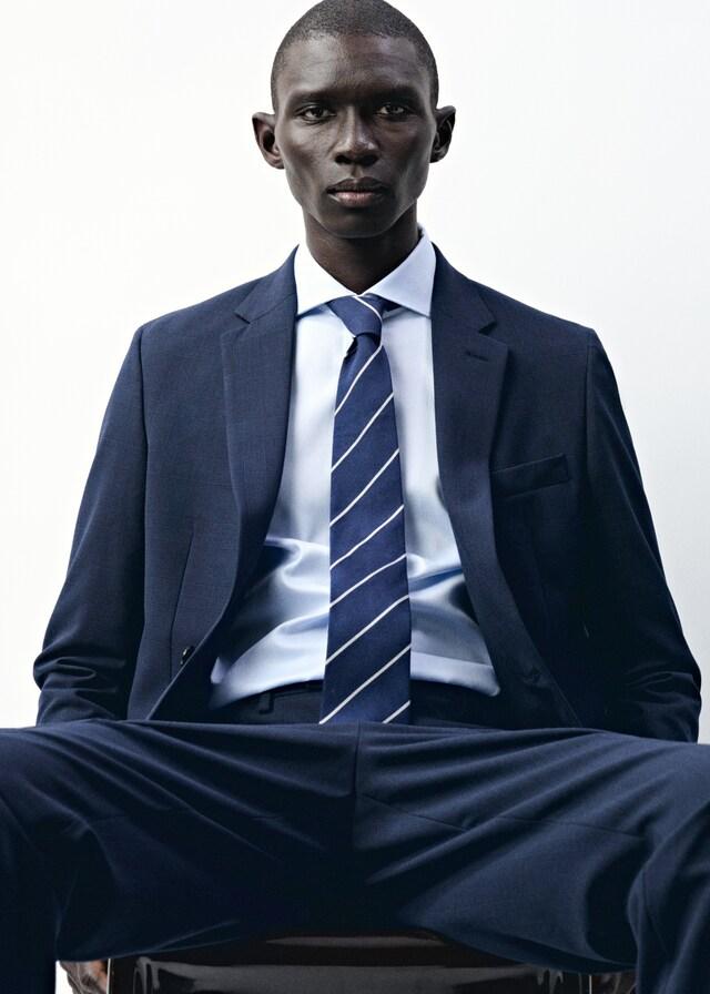 Mango Corbata Rayas Seda Algodón