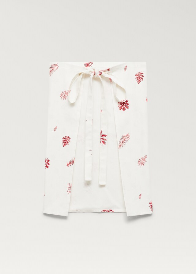 Mango Delantal Estampado Hojas