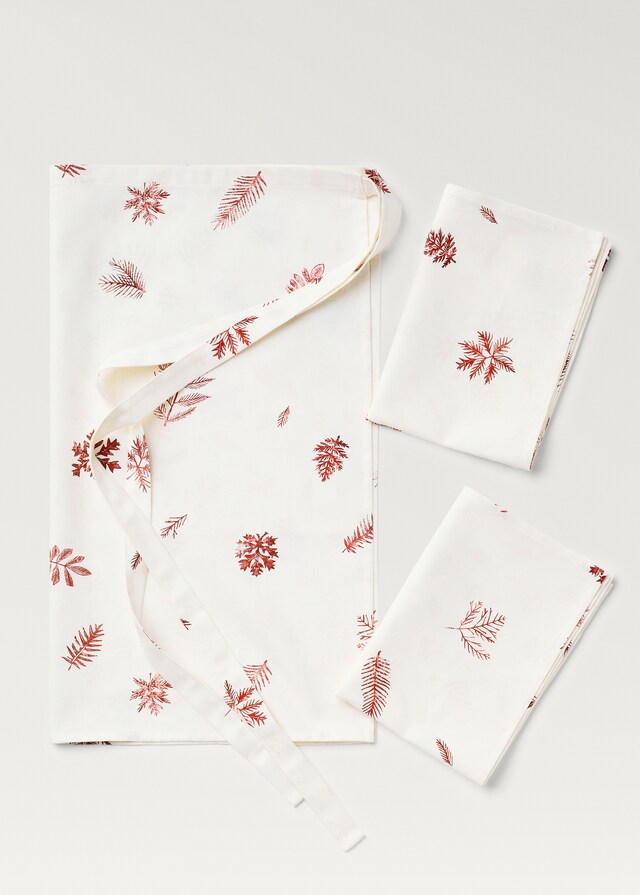 Mango Delantal Estampado Hojas