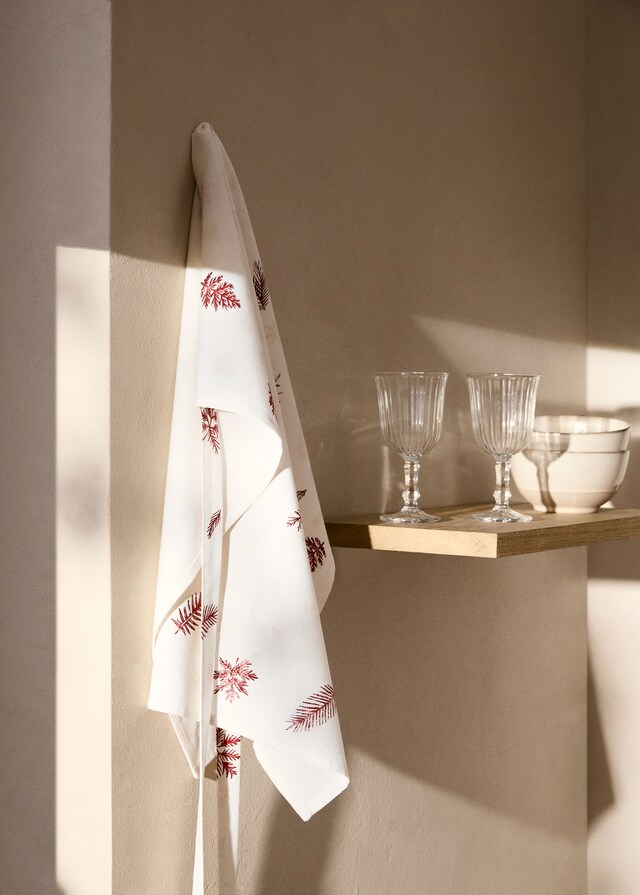 mango Delantal estampado hojas