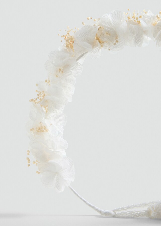 Mango Diadema Flores Cierre Lazo