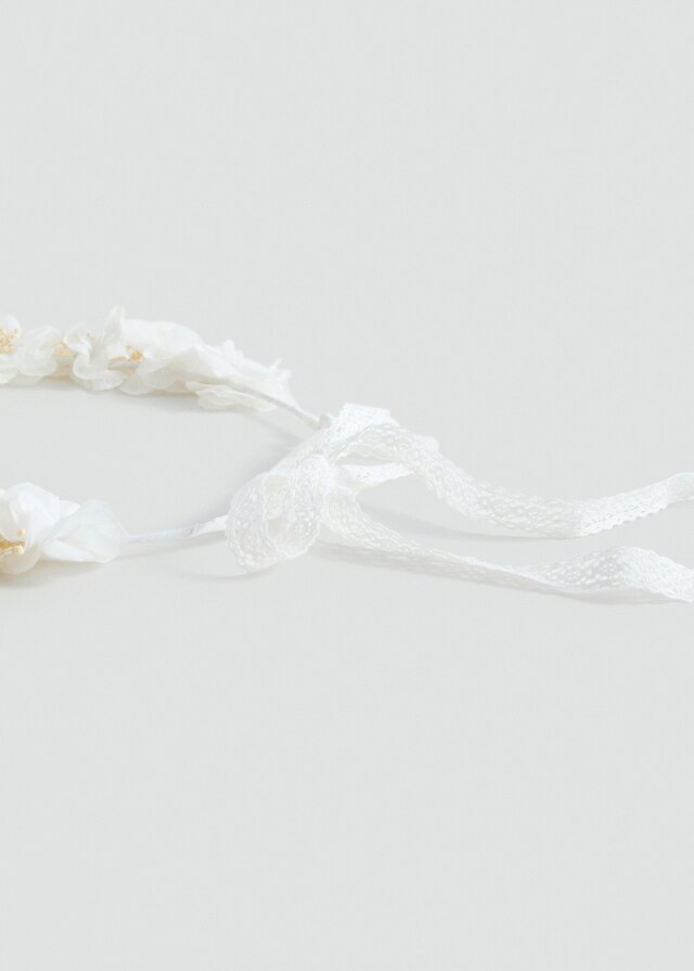 mango Diadema flores cierre lazo