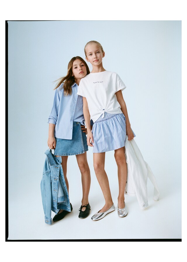 mango Falda corta frunces