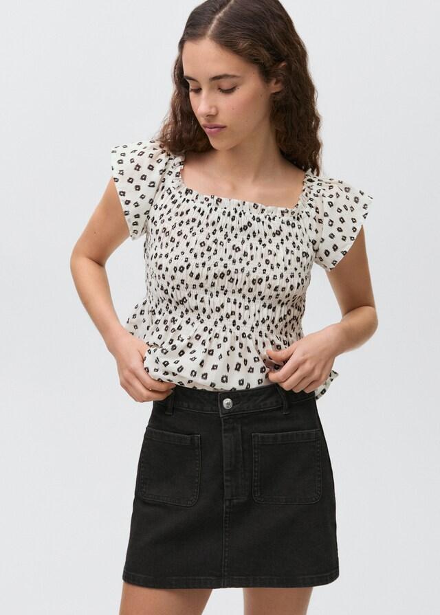 mango Falda corta vaquera