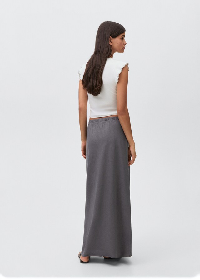 Mango Falda Larga Algodón