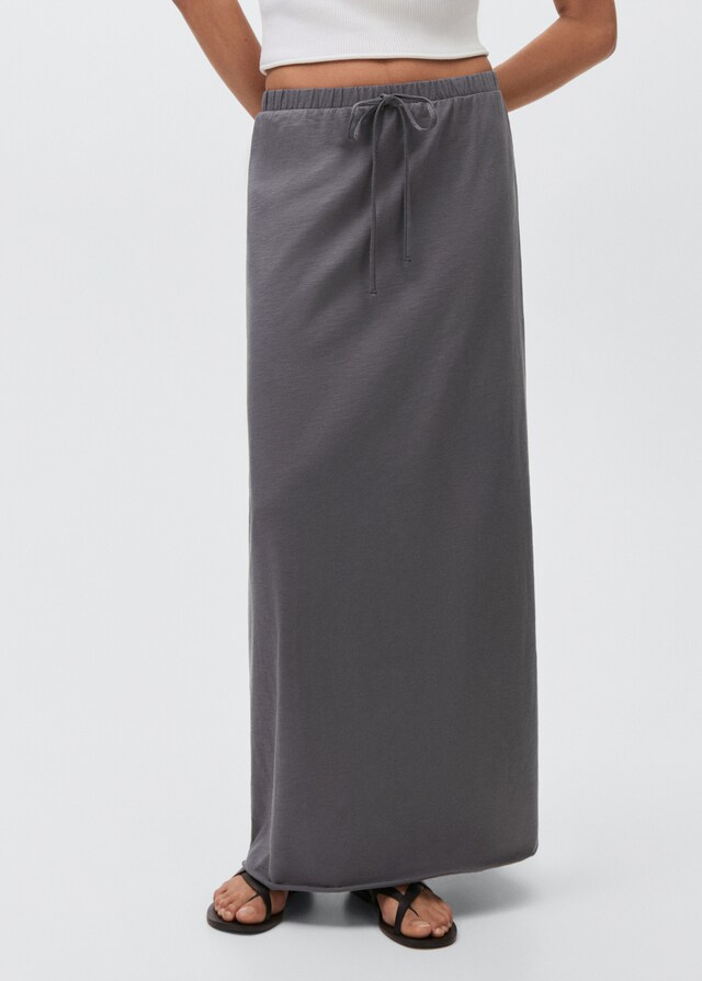 Mango Falda Larga Algodón