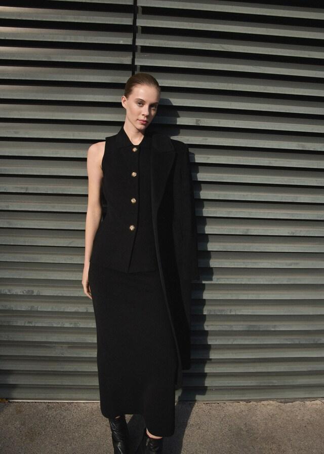 Mango Falda Midi Punto Fino