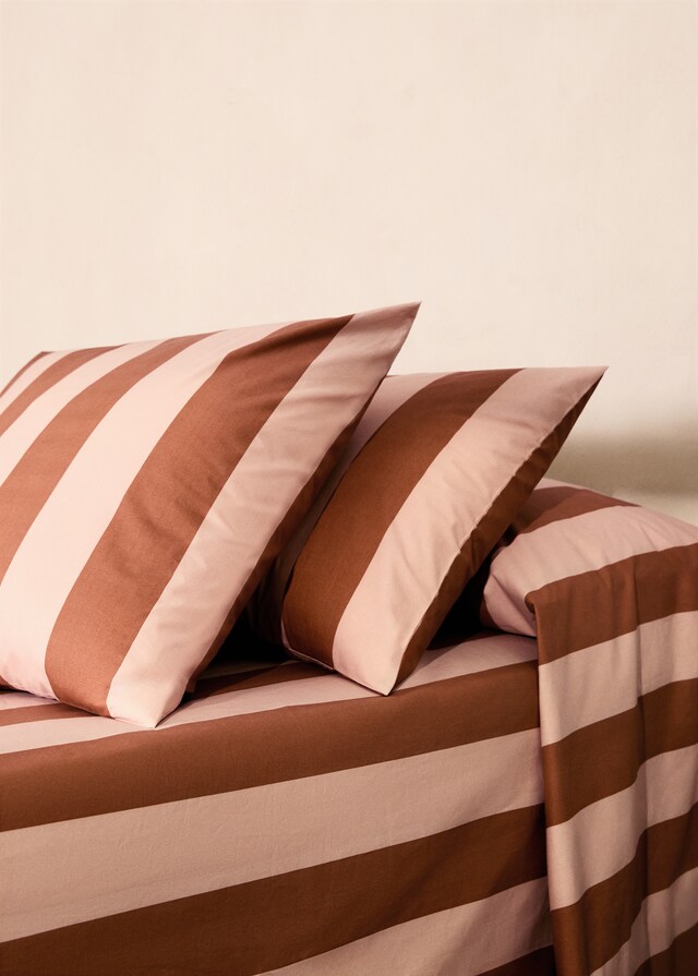 mango Funda almohada algodón percal rayas 50x75 cm