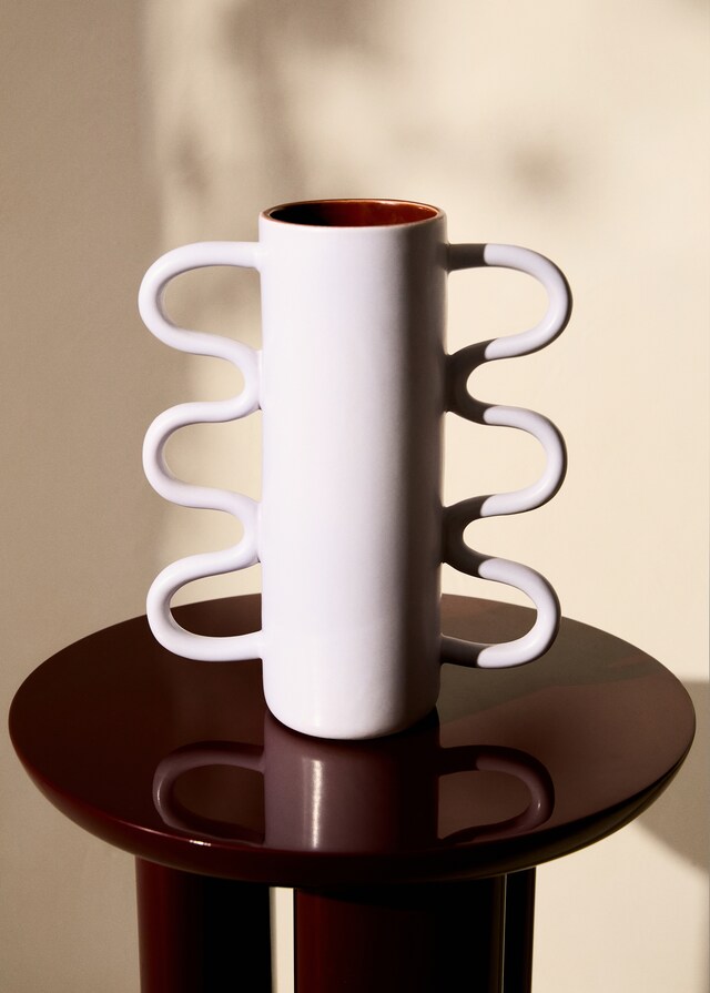 mango Jarrón cerámica asas 11x23x27 5