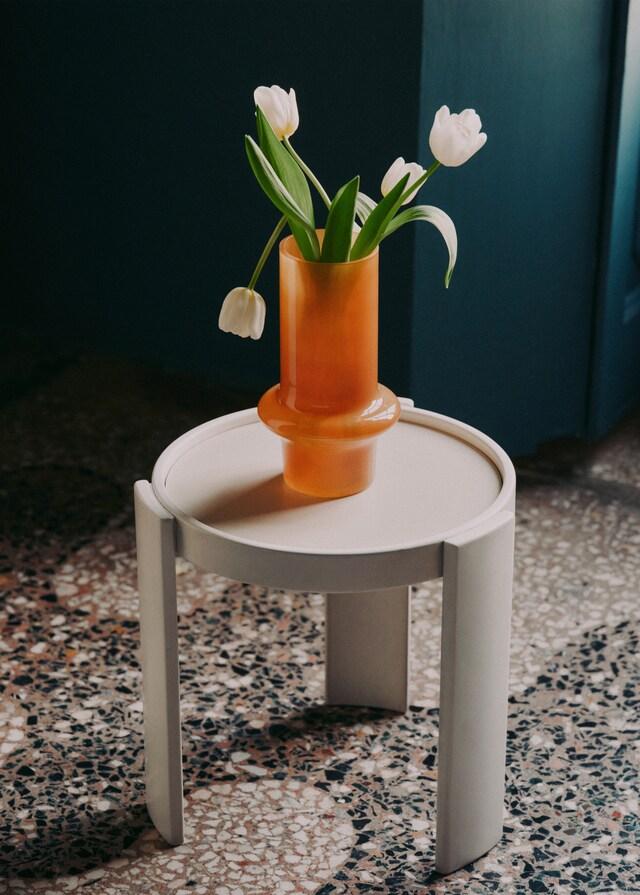 Mango Jarrón Vidrio Cilíndrico