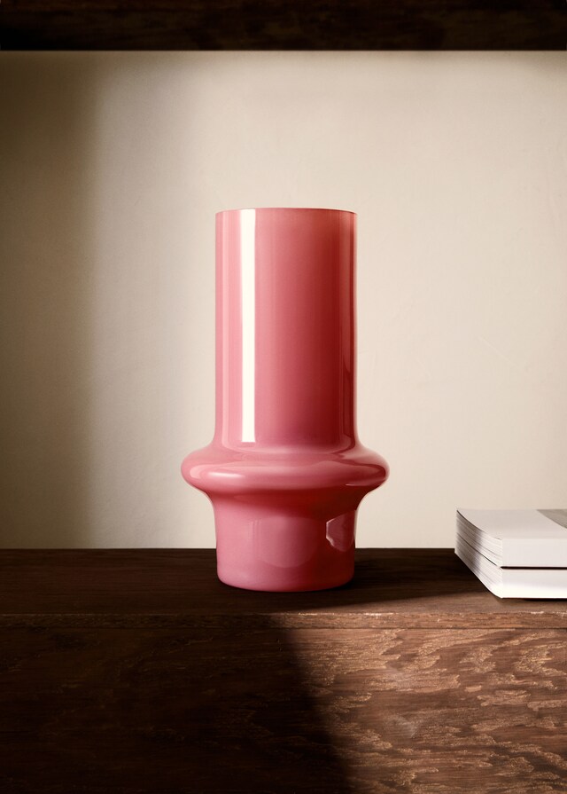 mango Jarrón vidrio cilíndrico