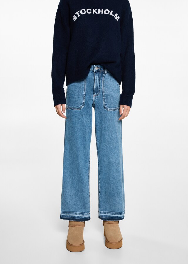 Mango Jeans Culotte Bolsillos