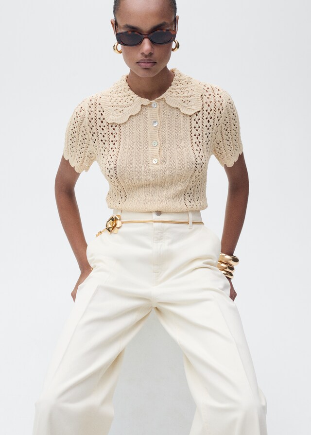 Mango Jeans Wideleg Tiro Alto