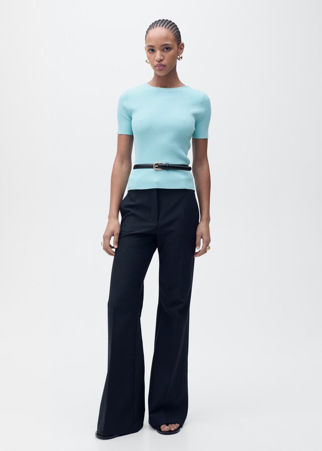 mango Jersey canalé abertura espalda