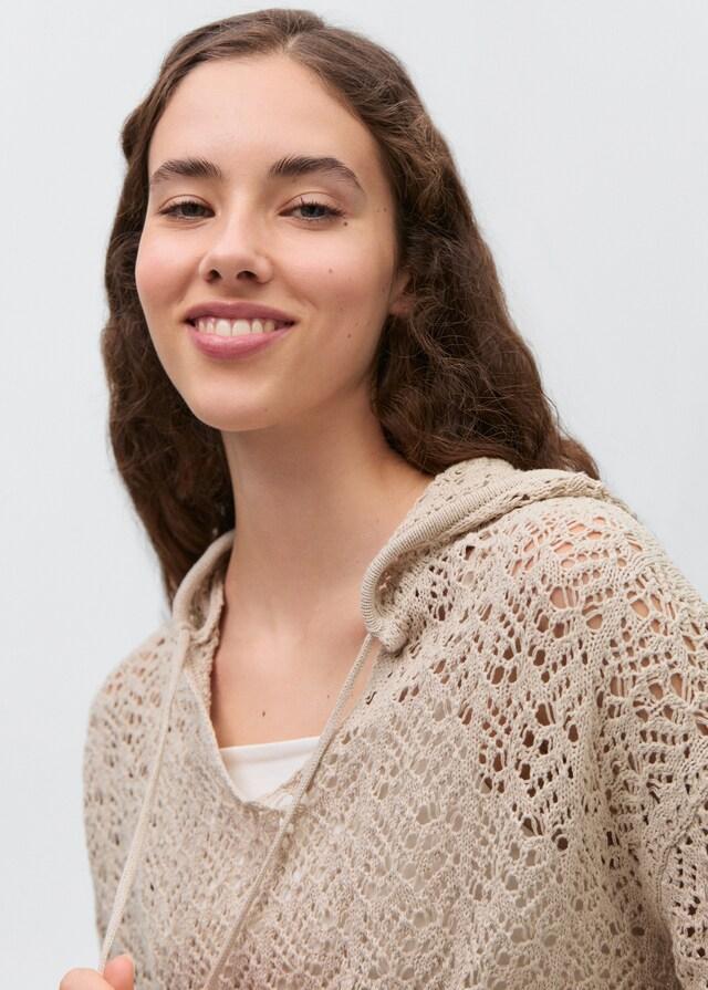 Mango Jersey Punto Calado Capucha