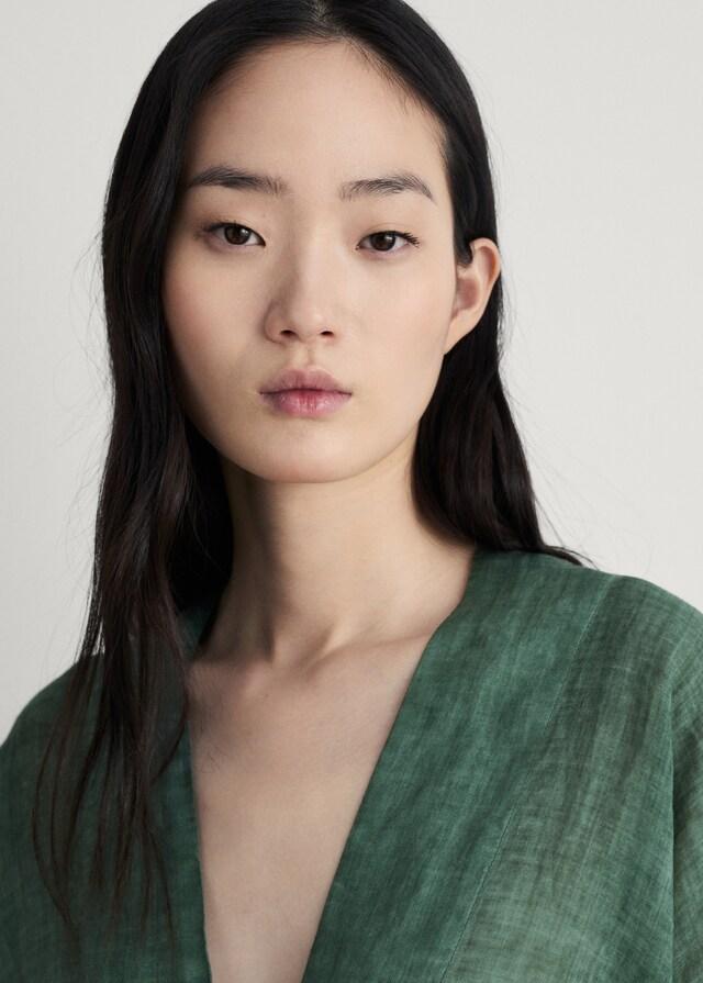 mango Kaftán ramio diseño overdyed