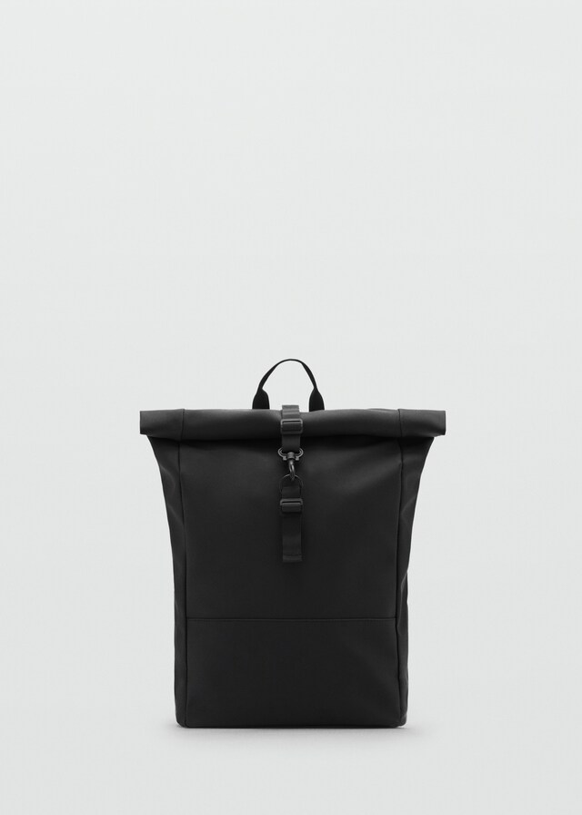 mango Mochila engomada cierre solapa