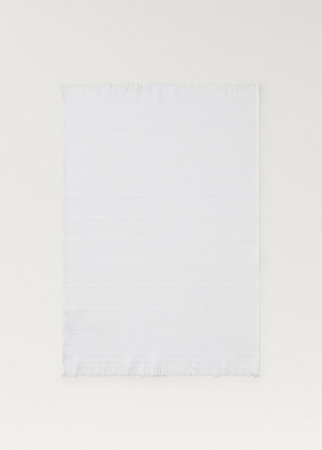 Mango Paño Cocina Algodón Textura Flecos