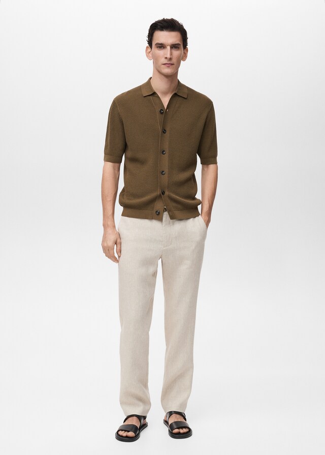 Mango Pantalón 100% Lino Slim Fit