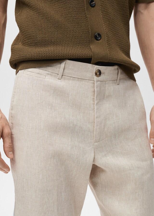 Mango Pantalón 100% Lino Slim Fit