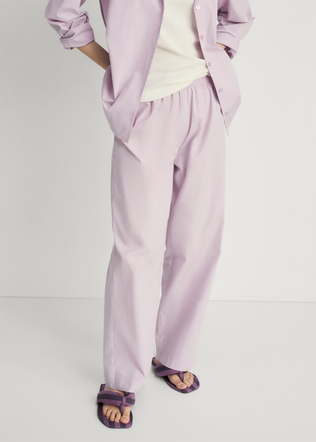 mango Pantalón algodón garment washed