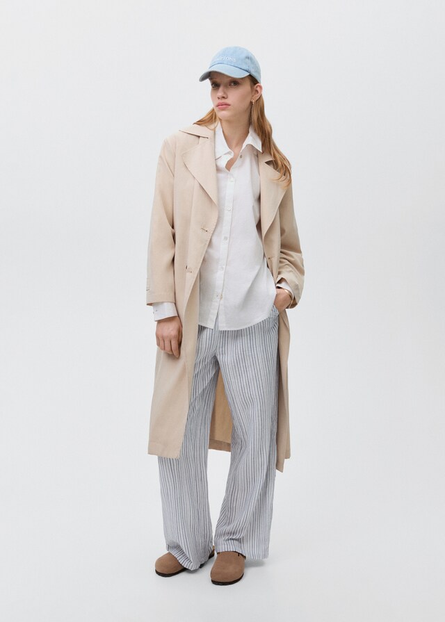 Mango Pantalón Algodón Rayas