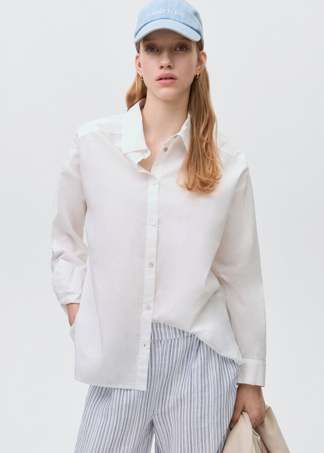 Mango Pantalón Algodón Rayas